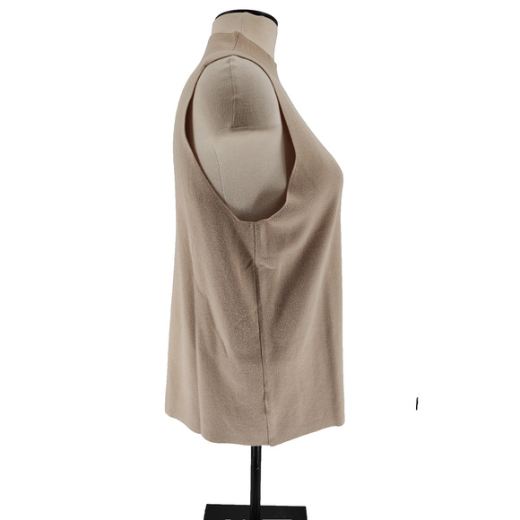 Ann Taylor Woman NEW Tan Soft Knit Sweater Sleeveless Tank Top Size XXL Pullover - Picture 4 of 8